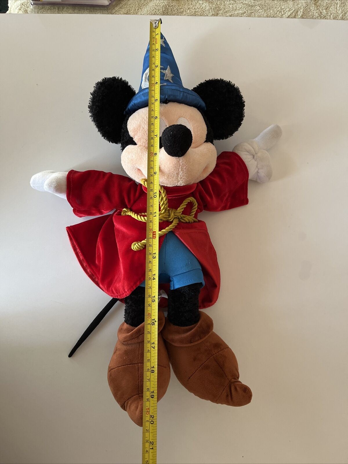 Disney Park Fantasia Wizard Hat Sorcerer Plush Mickey Mouse Stuffed 21" 55cm