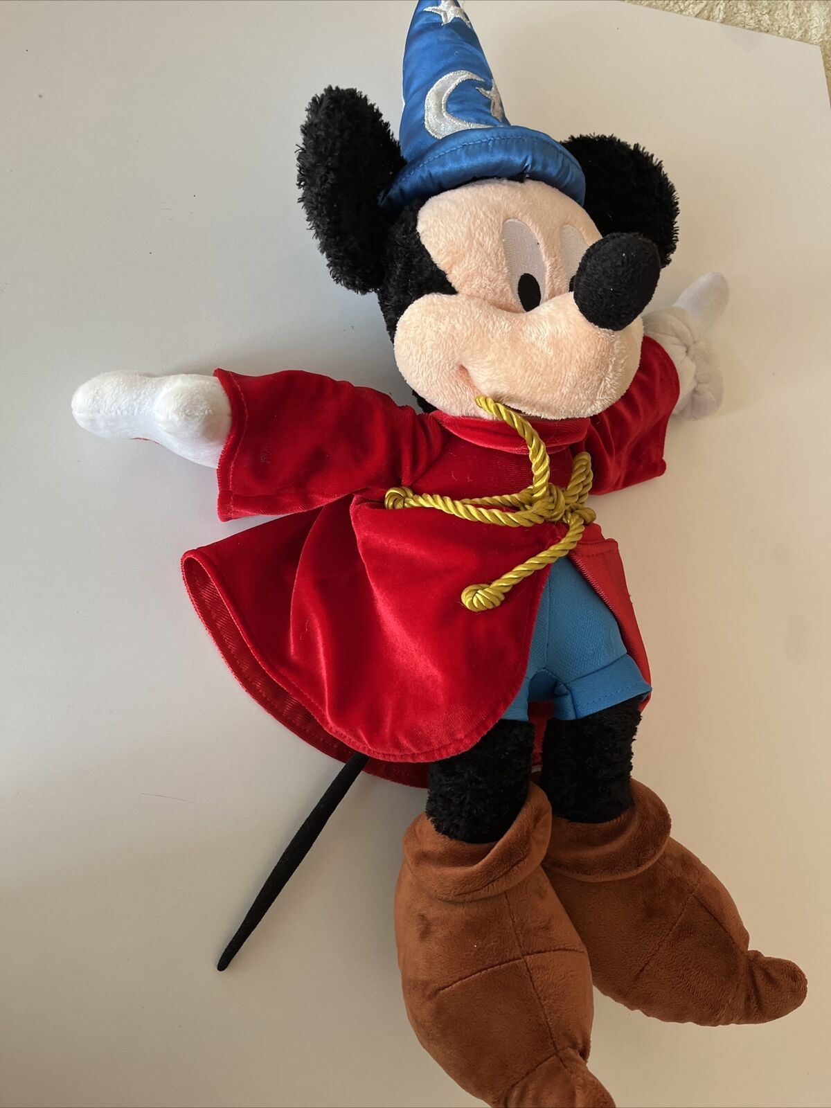 Disney Park Fantasia Wizard Hat Sorcerer Plush Mickey Mouse Stuffed 21" 55cm