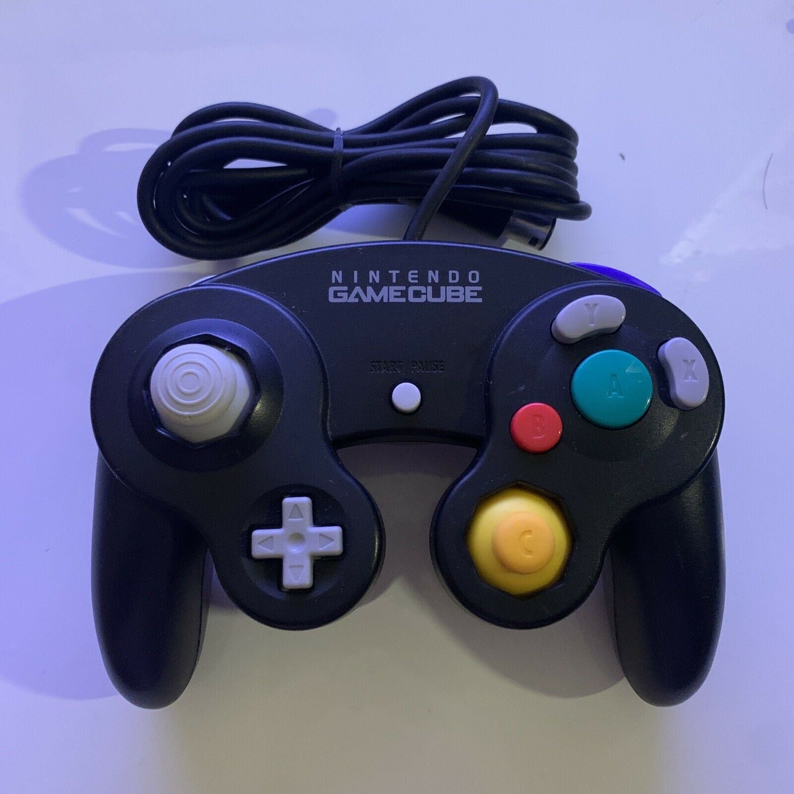 Gamecube Game Controller GENUINE Nintendo GameCube Controller Black - tested, cleaned & working ...