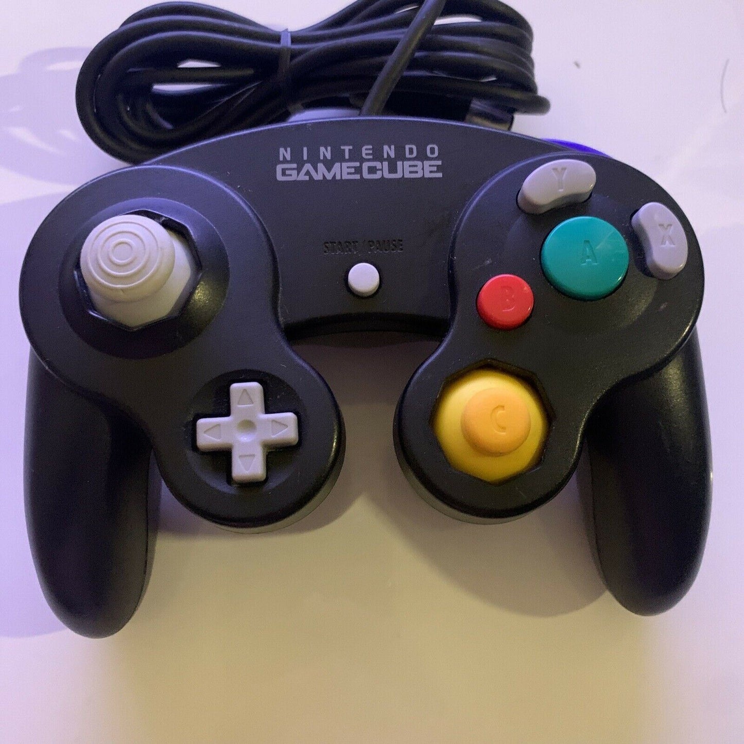 GENUINE Nintendo GameCube Controller Black - tested, cleaned & working