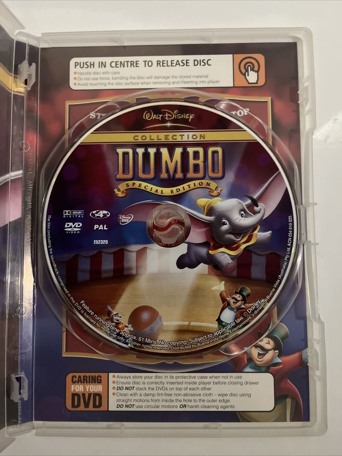 Dumbo - Special Edition (DVD, 1941) Disney Animated Film. Region 4