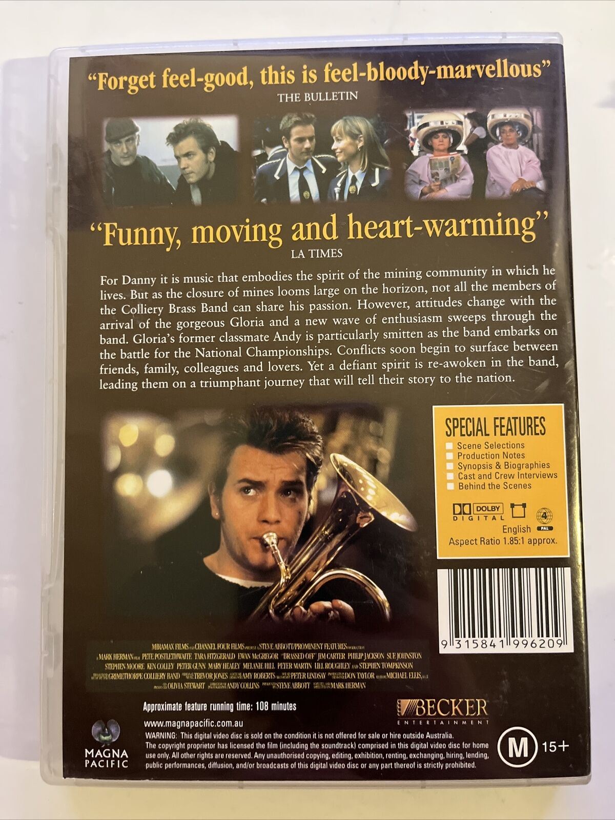 Brassed Off! (DVD, 1997) Pete Postlethwaite, Ewan McGregor. Comedy Region 4