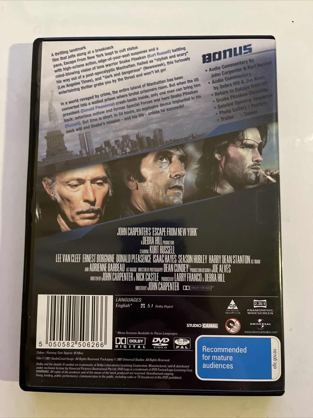 Escape From New York - Special Edition (DVD, 1981) Kurt Russell. Region 4