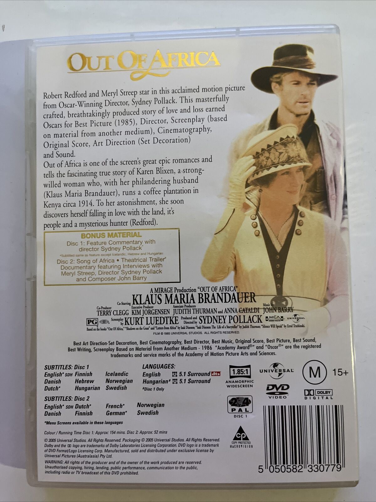 Out Of Africa - Special Edition (DVD, 1985) Meryl Streep, Robert Redford Region4