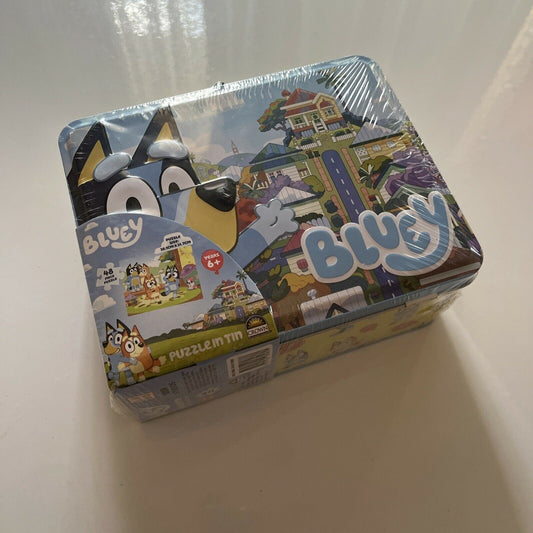 *New Sealed* Bluey Puzzle In Tin Lunchbox - Bluey's Play & Go Collector Case