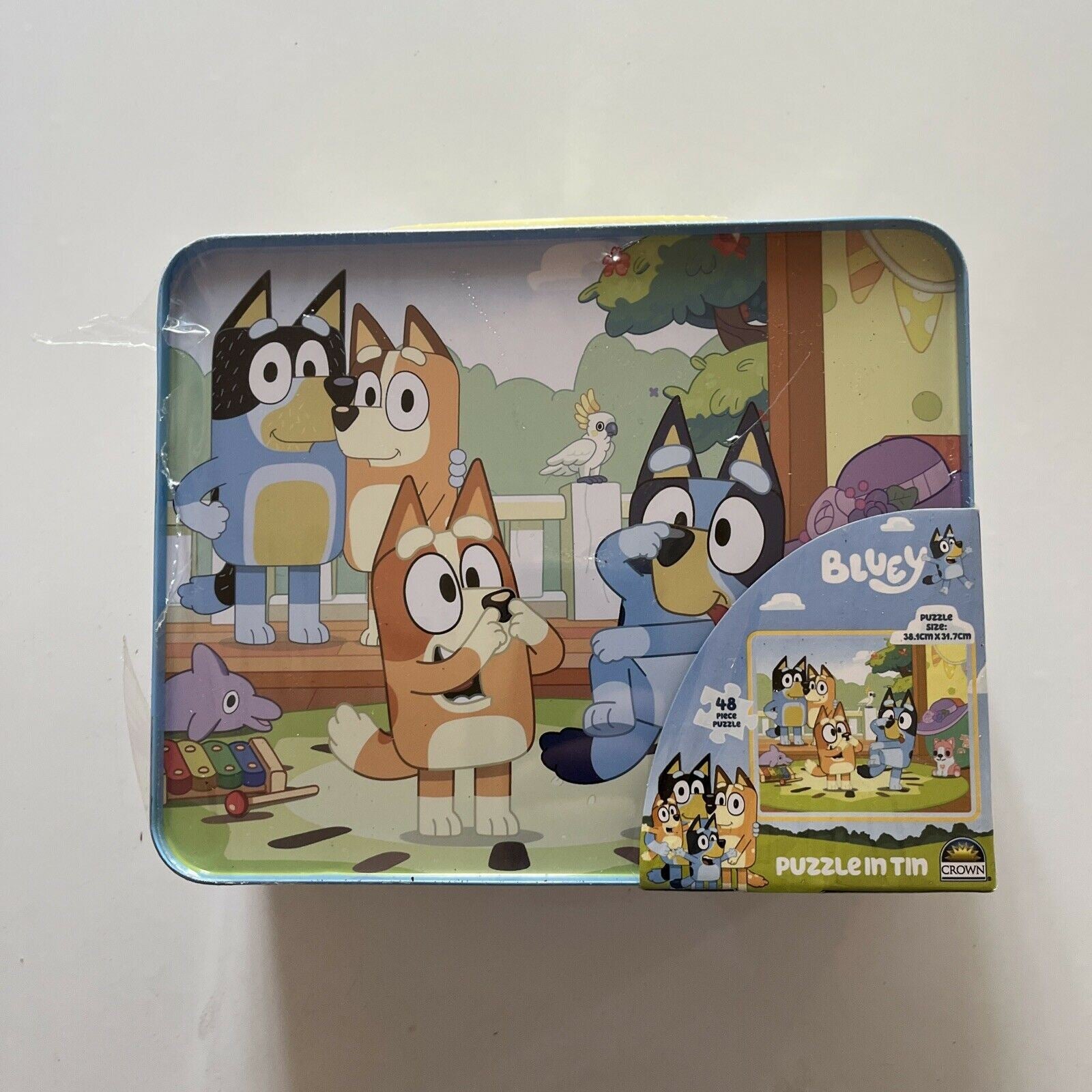 Bluey Lunchbox Tin With Puzzle and Toy Figure Bluey Bluey Toys Bluey Dog  Lunchbox Tins Puzzles Toys Gift 