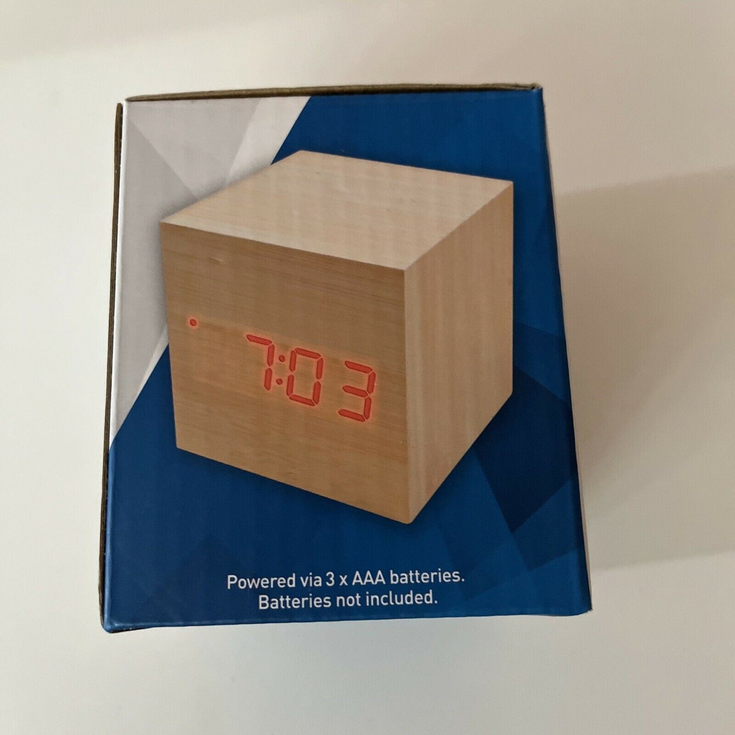 Australian Geographic Portable Wood Travel Light Up Cube Clock & Temperature