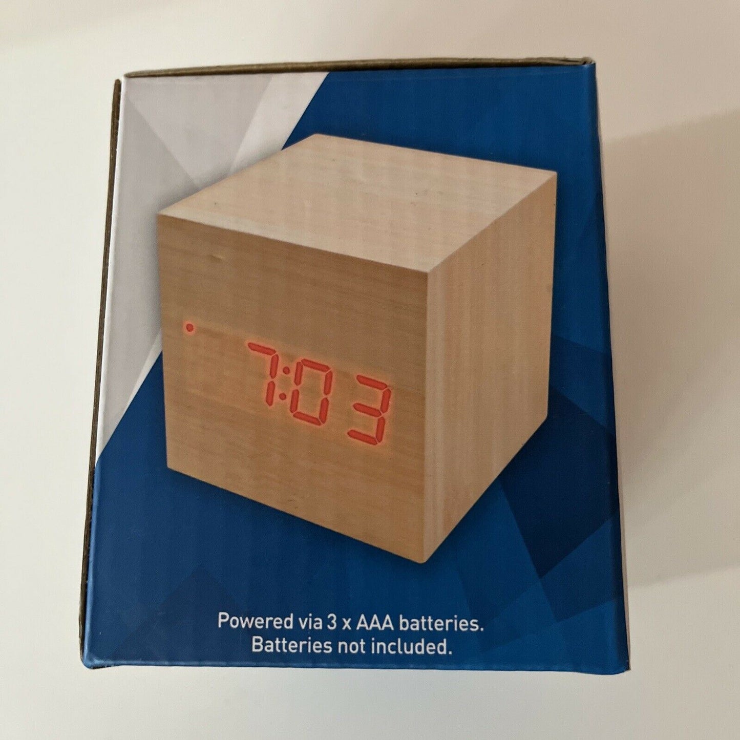 Australian Geographic Portable Wood Travel Light Up Cube Clock & Temperature