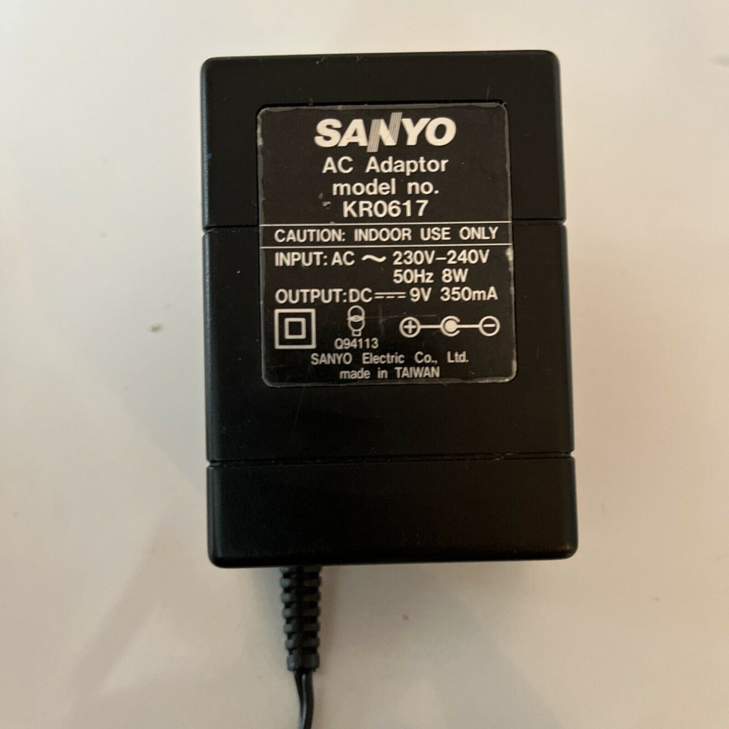 Genuine Sanyo AC Adapter KR0617 9v 350mA Power Supply