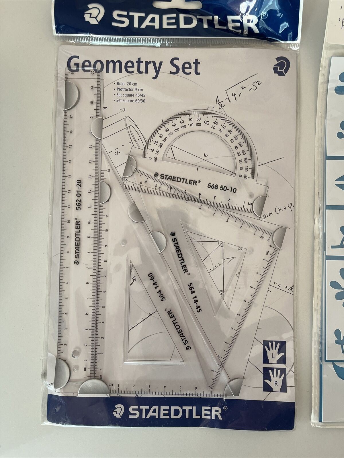 Staedtler Geometry Set of 4 Clear 569 PB4-0 & Stencil Set