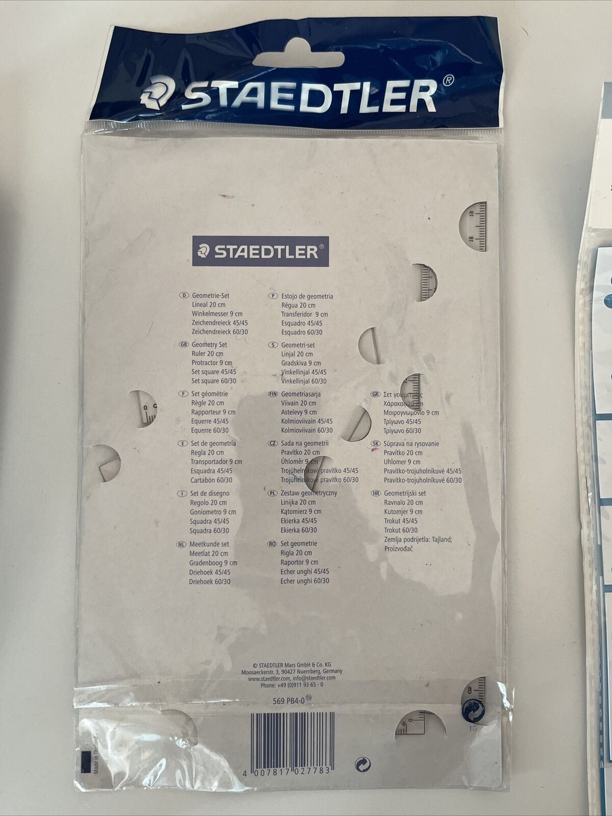 Staedtler Geometry Set of 4 Clear 569 PB4-0 & Stencil Set