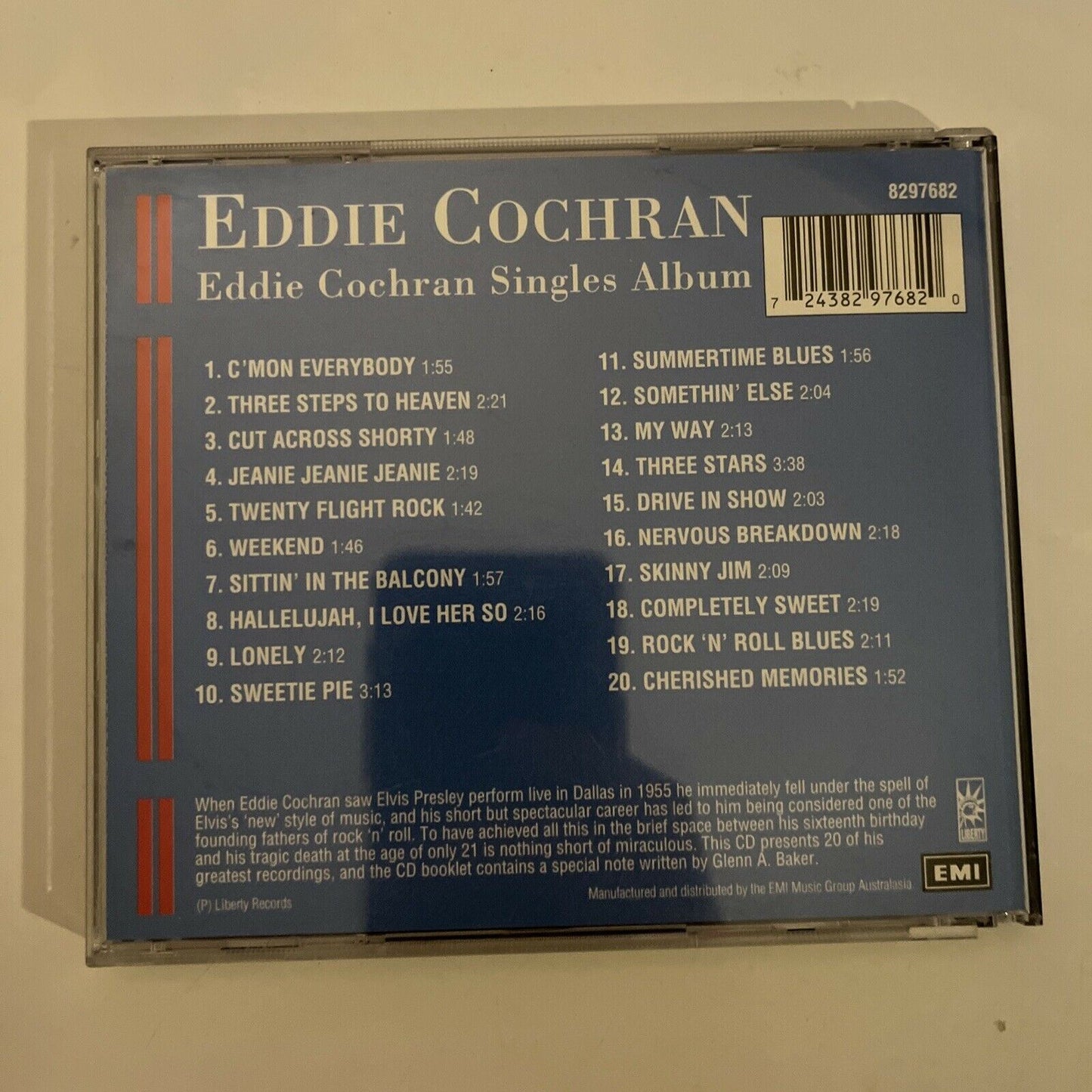 Eddie Cochran Singles Album by Eddie Cochran (CD, 1995)