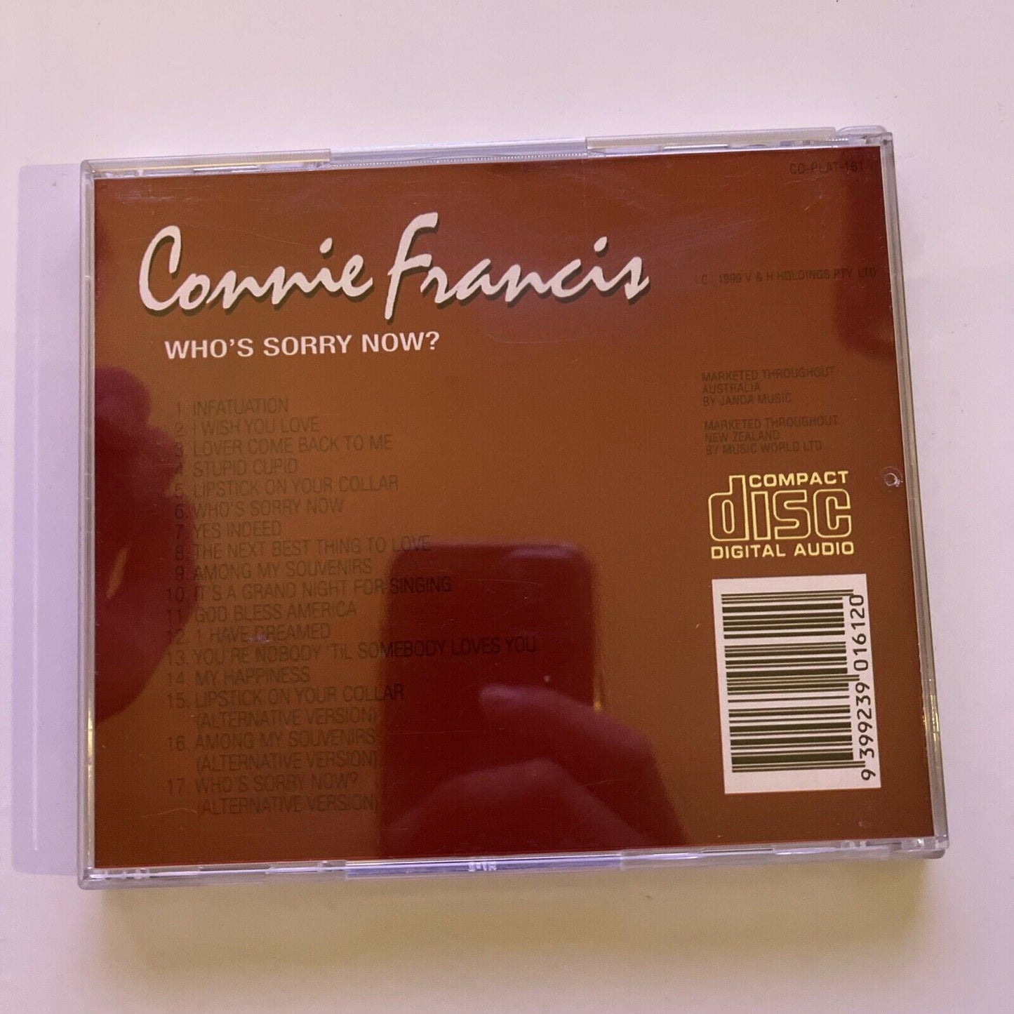 Connie Francis – Who's Sorry Now (CD, 1958) Album. Platinum collection