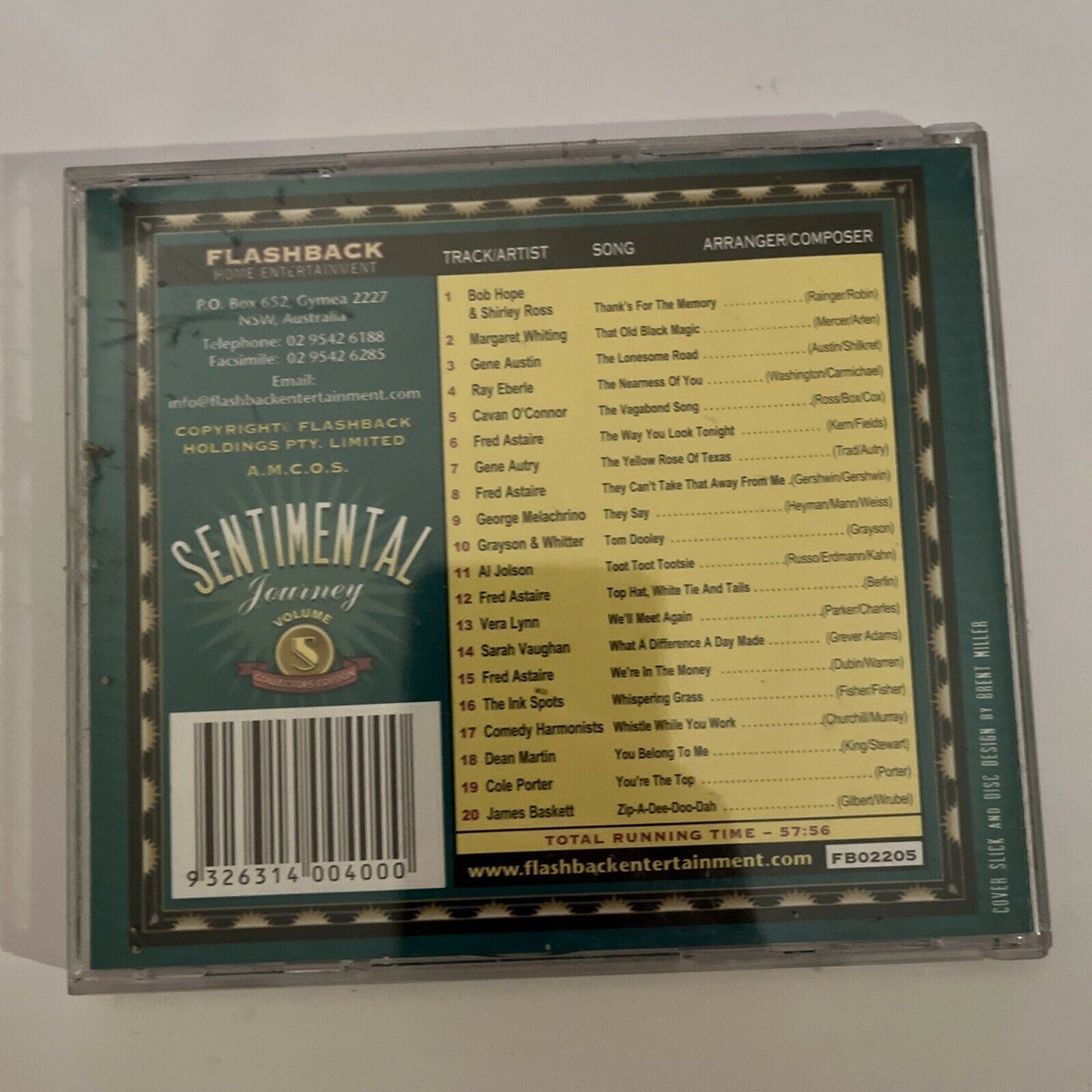 Sentimental Journey - Vol 5 (CD) Dean Martin, Fred Astaire, Bob Hope, Sarah Lang