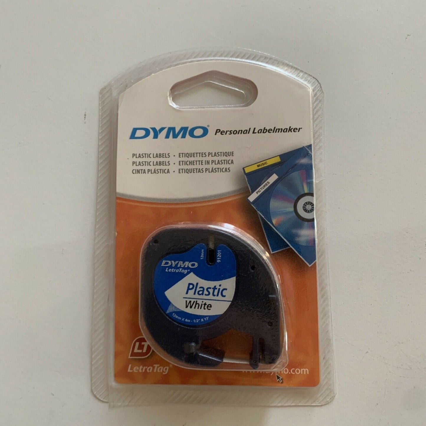 5x Genuine Dymo Tape Letratag Label  1x Paper, 1x Metallic 1x Plastic 2x White