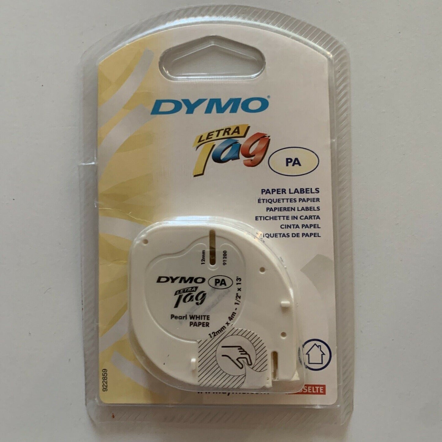 5x Genuine Dymo Tape Letratag Label  1x Paper, 1x Metallic 1x Plastic 2x White