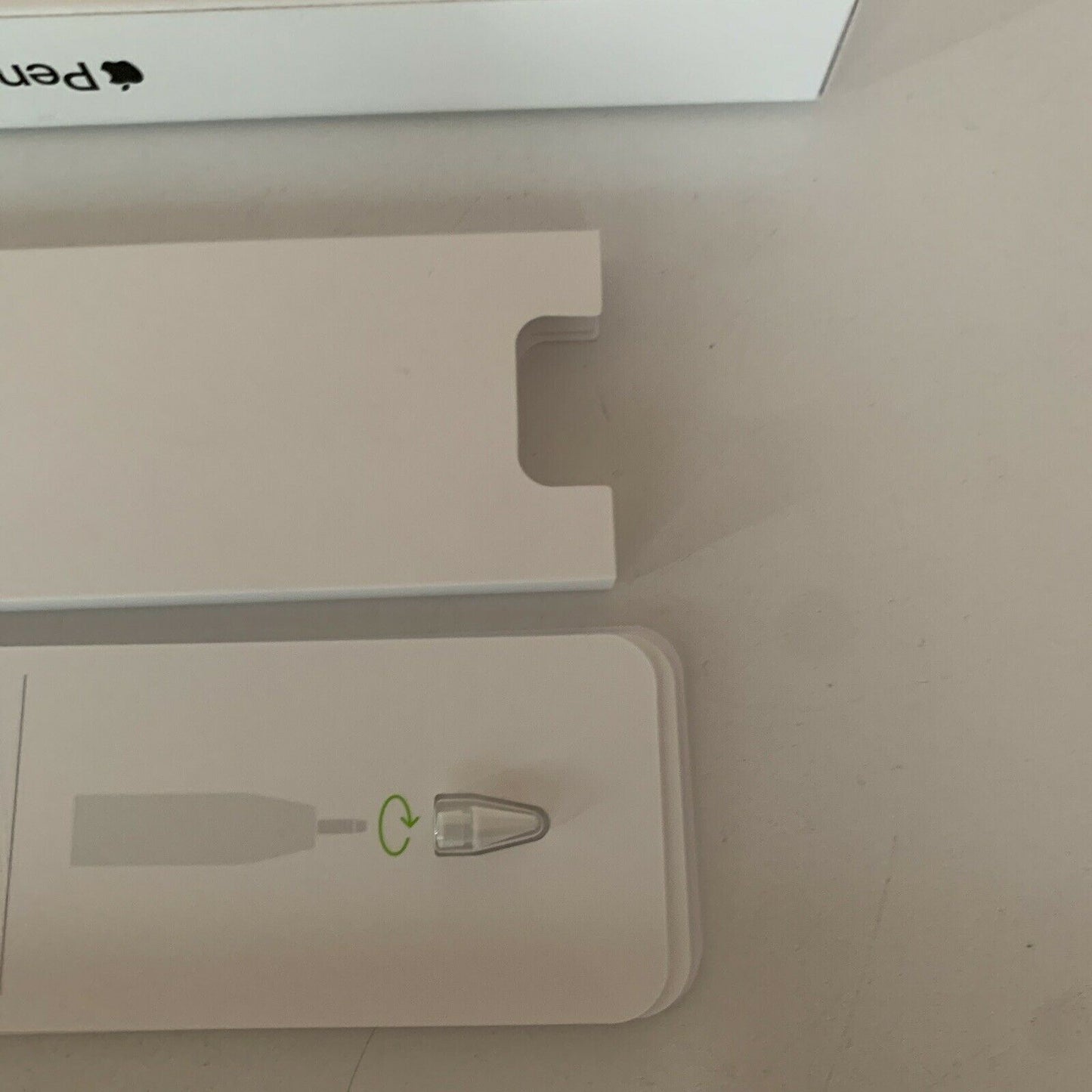 Apple Pencil for iPad - White Pen Tip, Lightning Connector & Box Only. No Pen