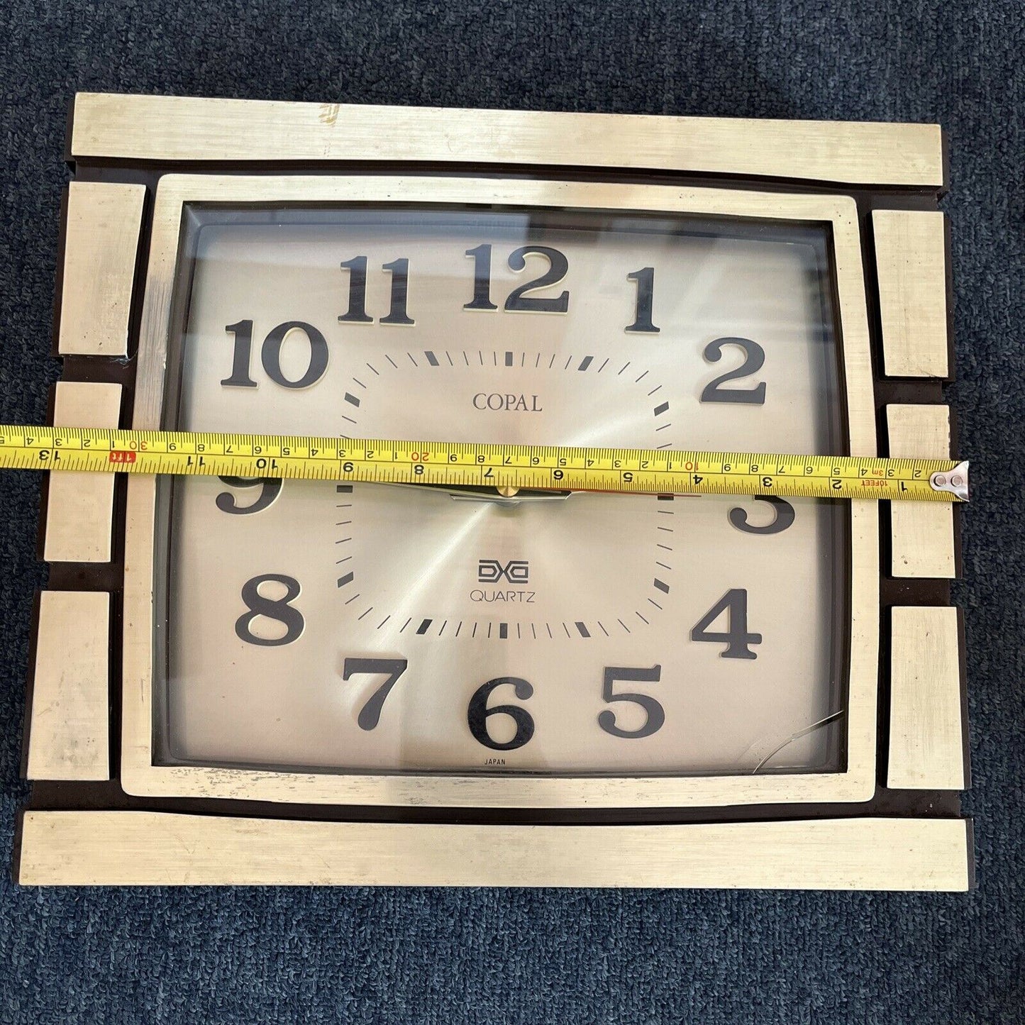 Copal quartz wall clock 28.5 X 33.5cm Small Crack Right Hand Corner