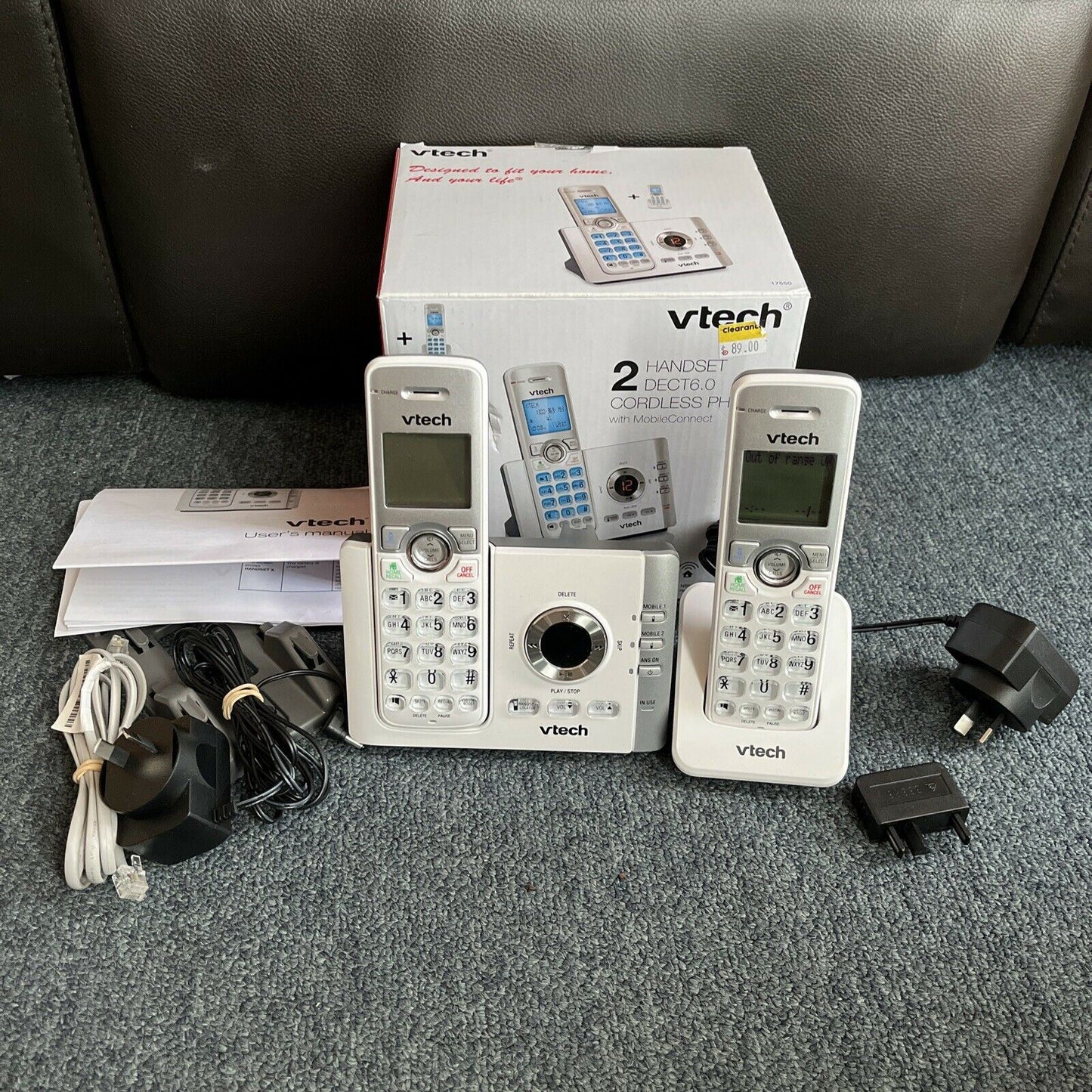 VTech 2 Handset DECT6.0 Cordless Phone with Mobile Connect