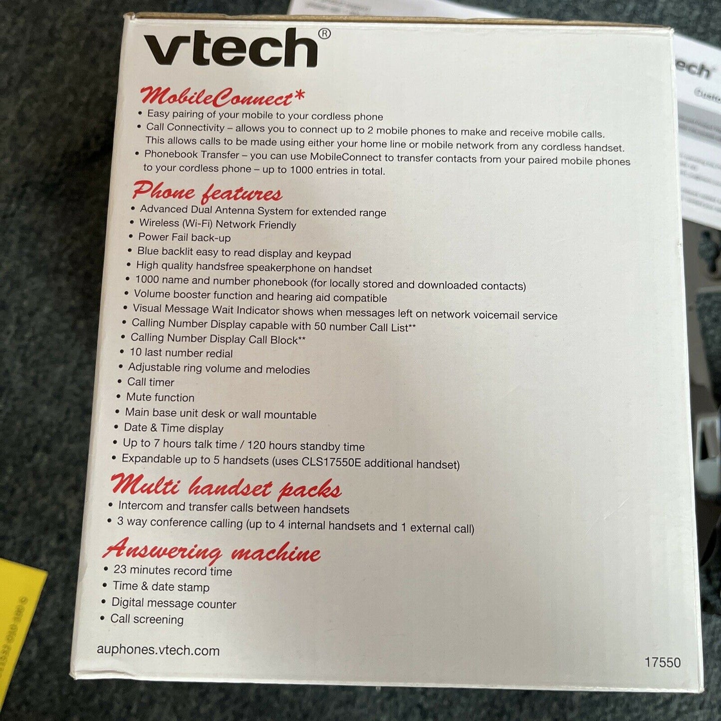 VTech 2 Handset DECT6.0 Cordless Phone with Mobile Connect