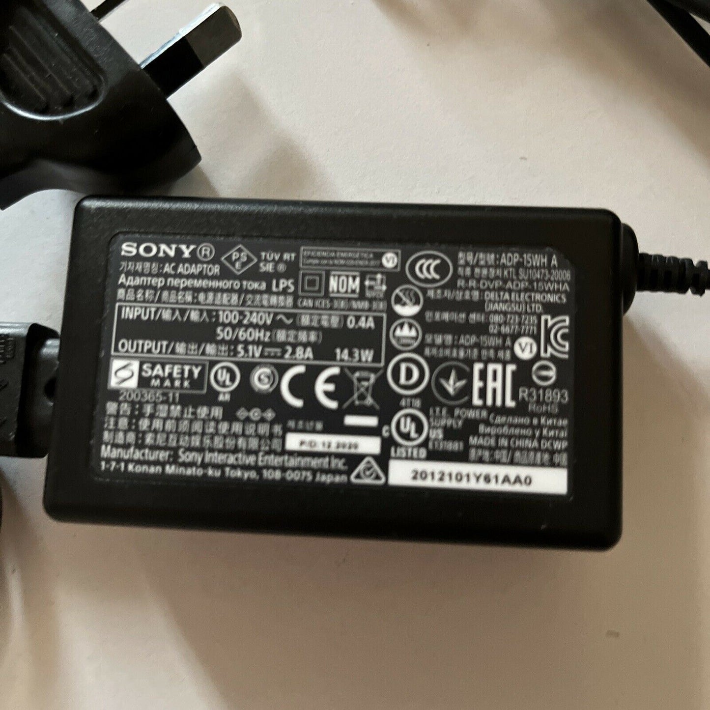 Genuine Sony AC Adaptor ADP-15WH A 5.1V 2.8A Power Supply