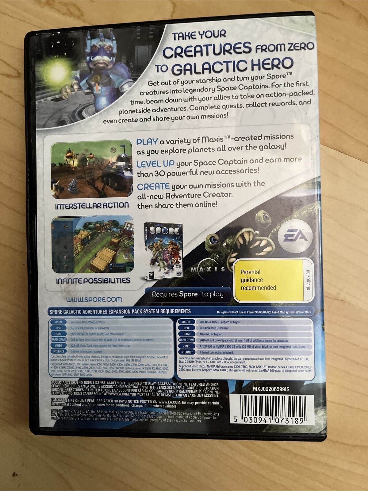 Spore: Galactic Adventures Expansion Pack for PC / Mac + Manual