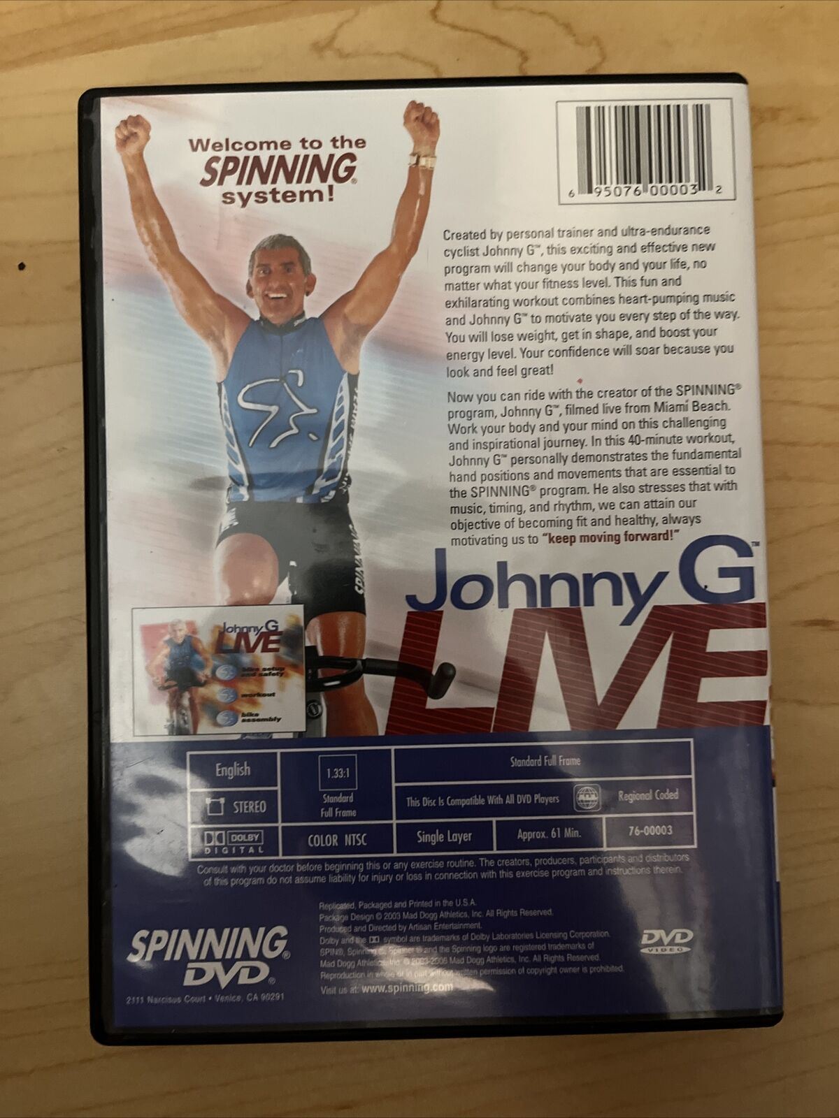 Spinning Johnny G Live Indoor Cycling Cardio DVD Retro Unit