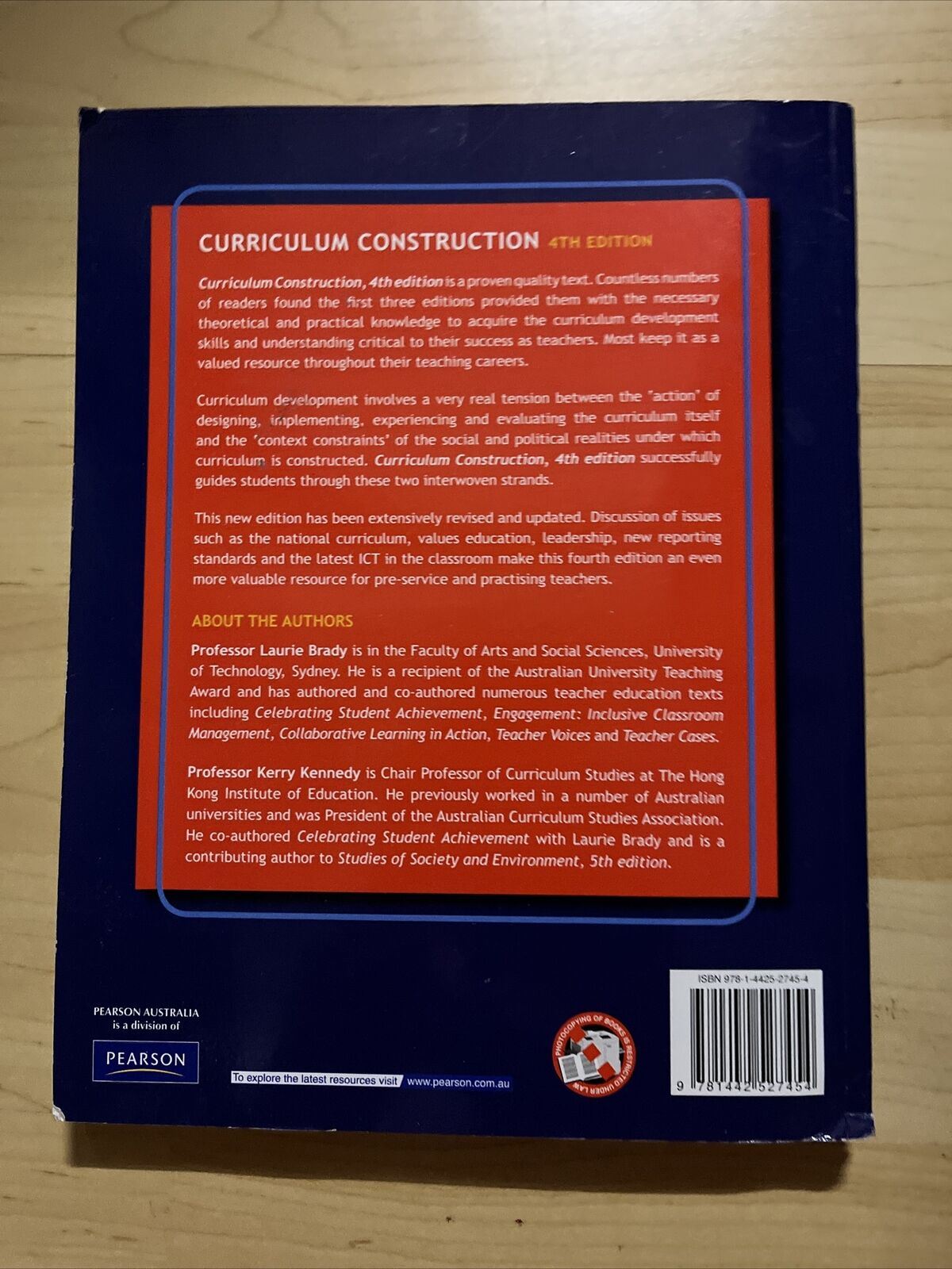 Curriculum Construction by Laurie Brady, Kerry Kennedy (Paperback, 2013)