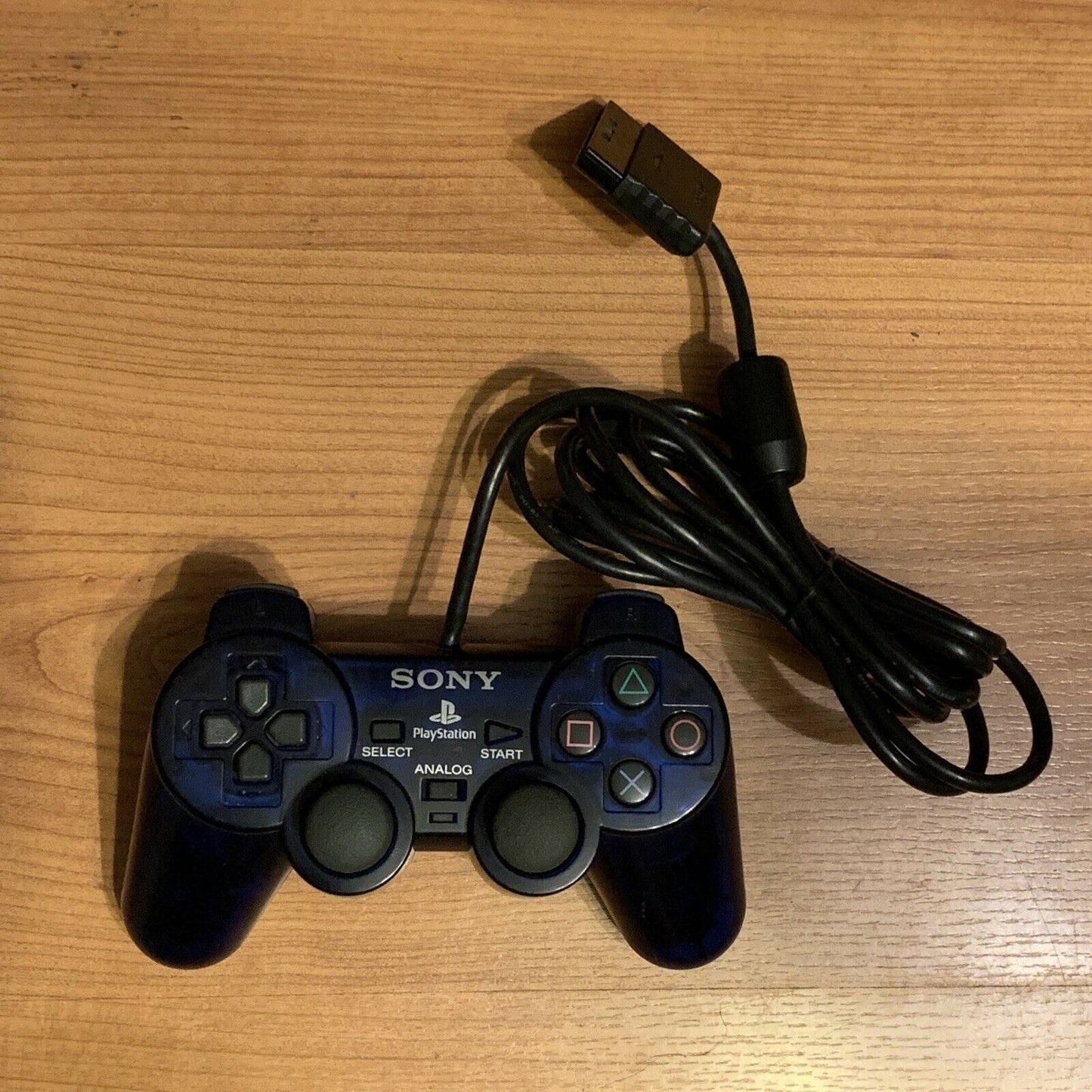 Official Sony PlayStation PS2 Dualshock Dark Blue Transparent Controller - RARE!