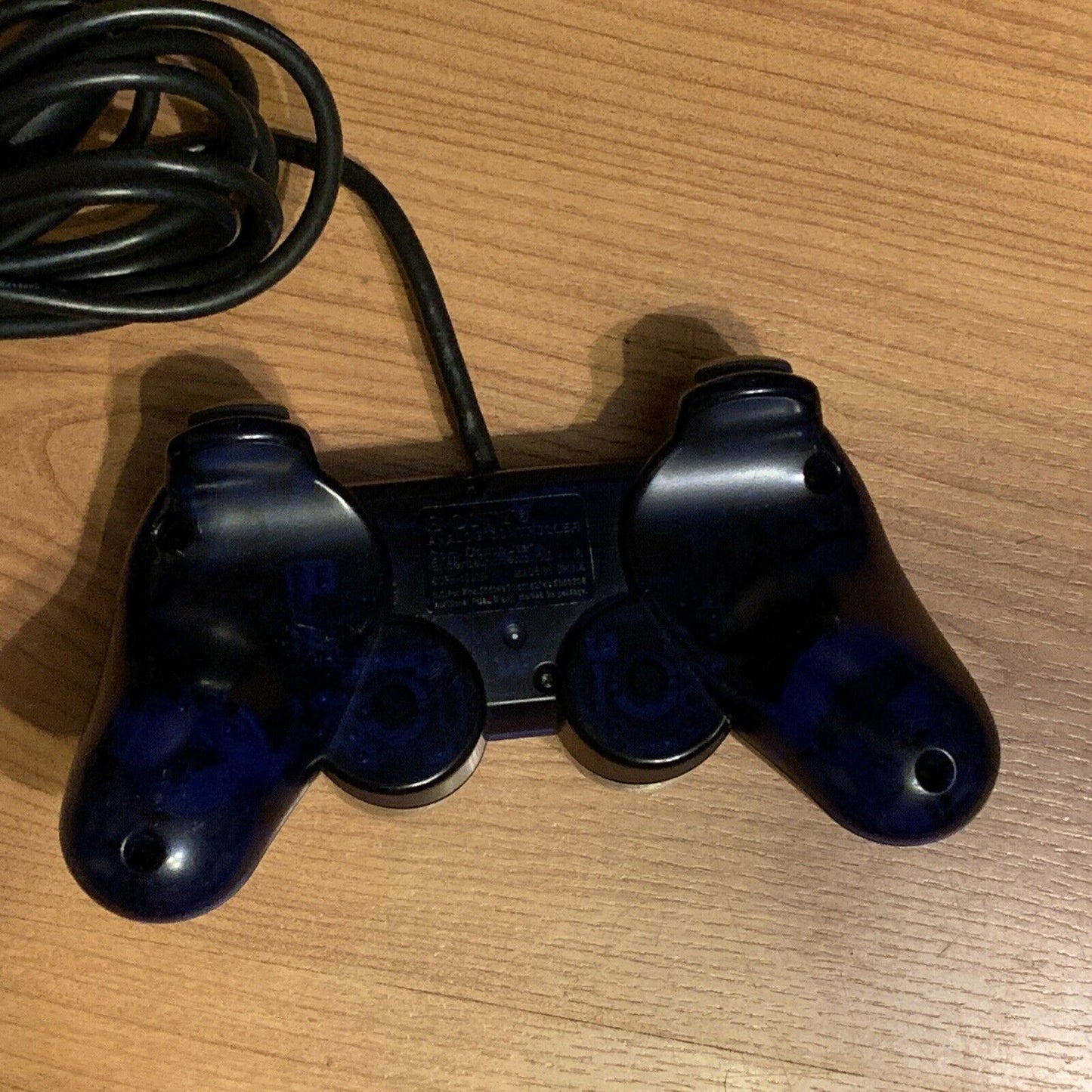 Official Sony PlayStation PS2 Dualshock Dark Blue Transparent Controller - RARE!