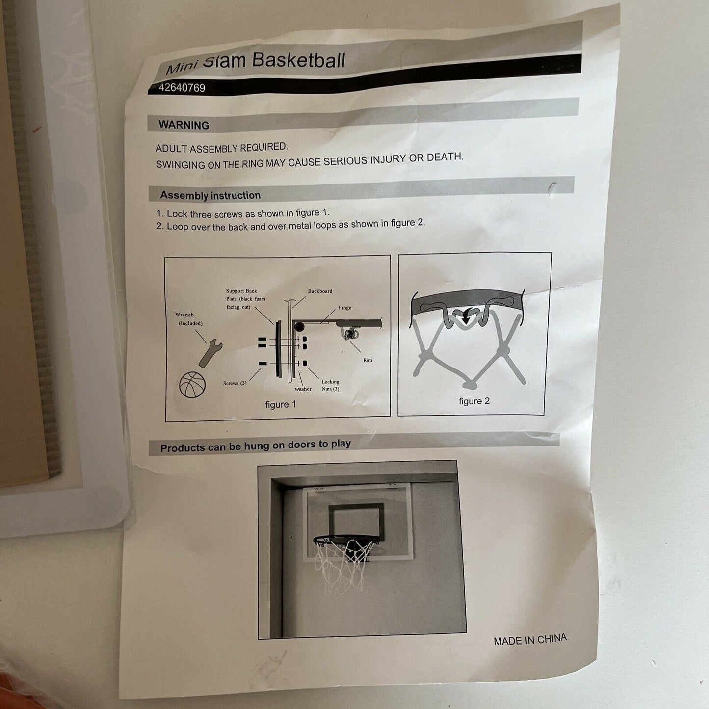 Pro Mini Hoop Indoor Basketball Hoop with Ball, 18"x12" 45x30cm Transparent