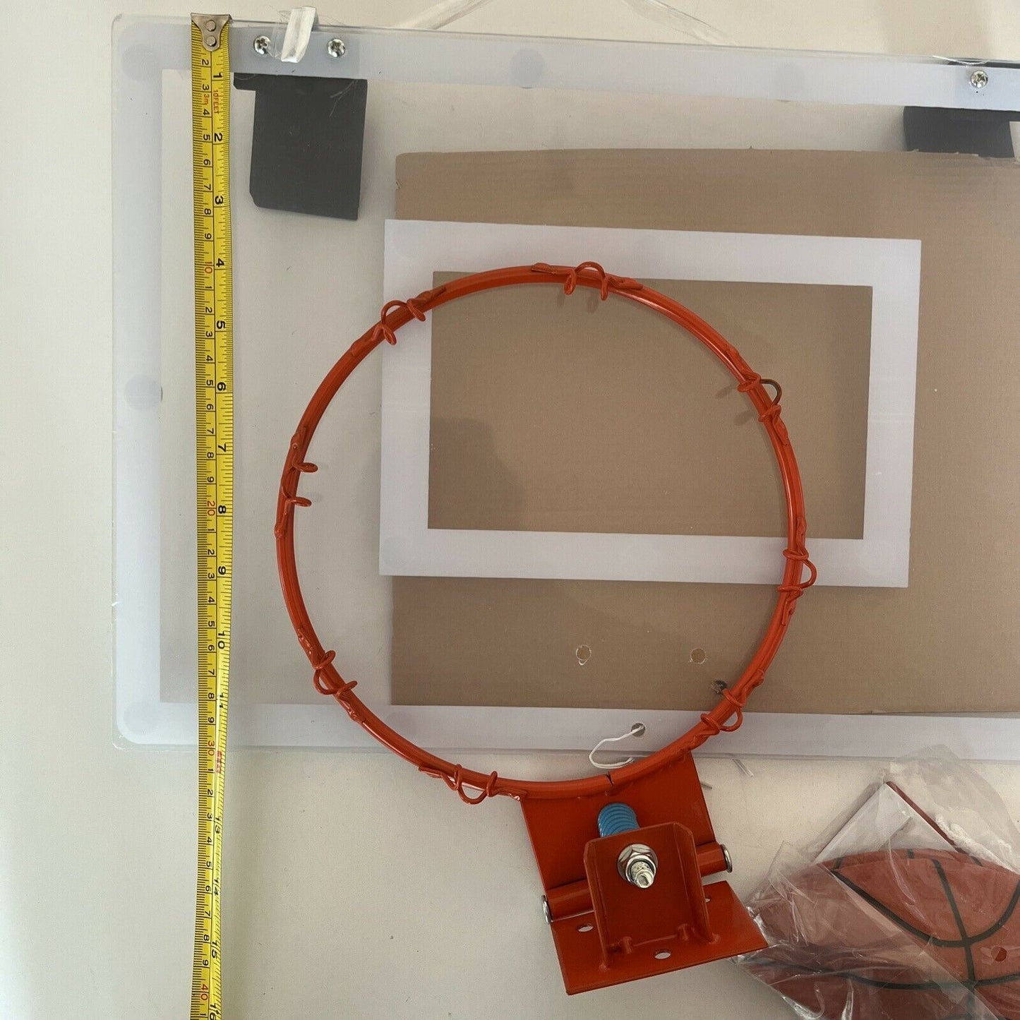 Pro Mini Hoop Indoor Basketball Hoop with Ball, 18"x12" 45x30cm Transparent