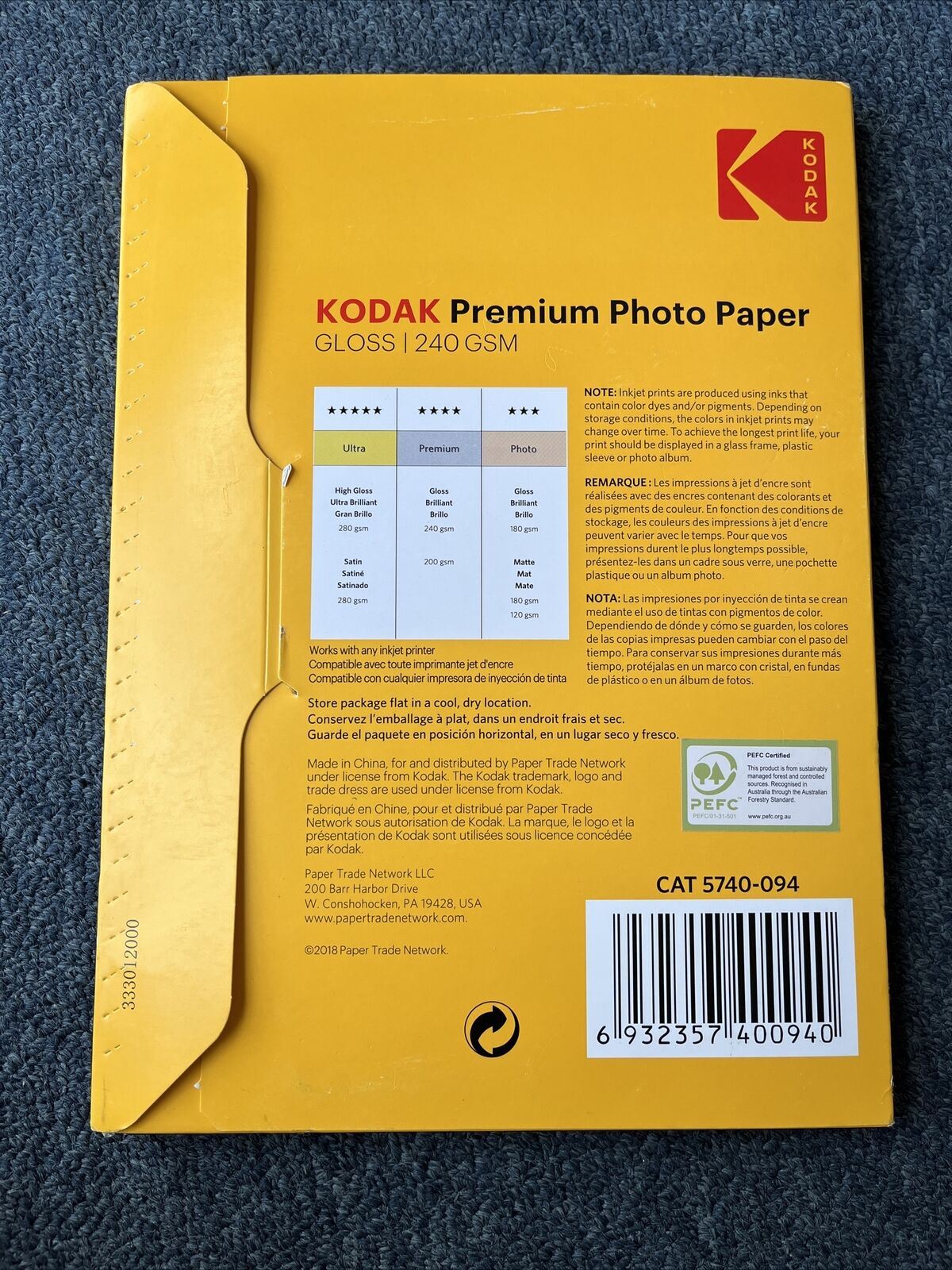 Kodak Premium Photo Paper Gloss 240GSM 50 Sheets