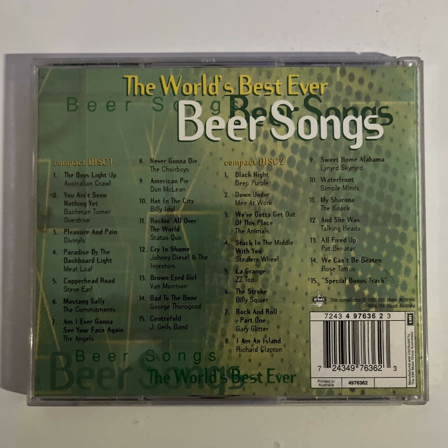 The World's Best Ever Beer Songs (CD, 1998, 2-Disc Set) Album