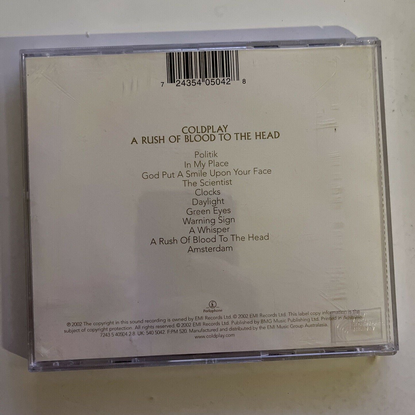 Coldplay – A Rush Of Blood To The Head (CD, 2002) Album