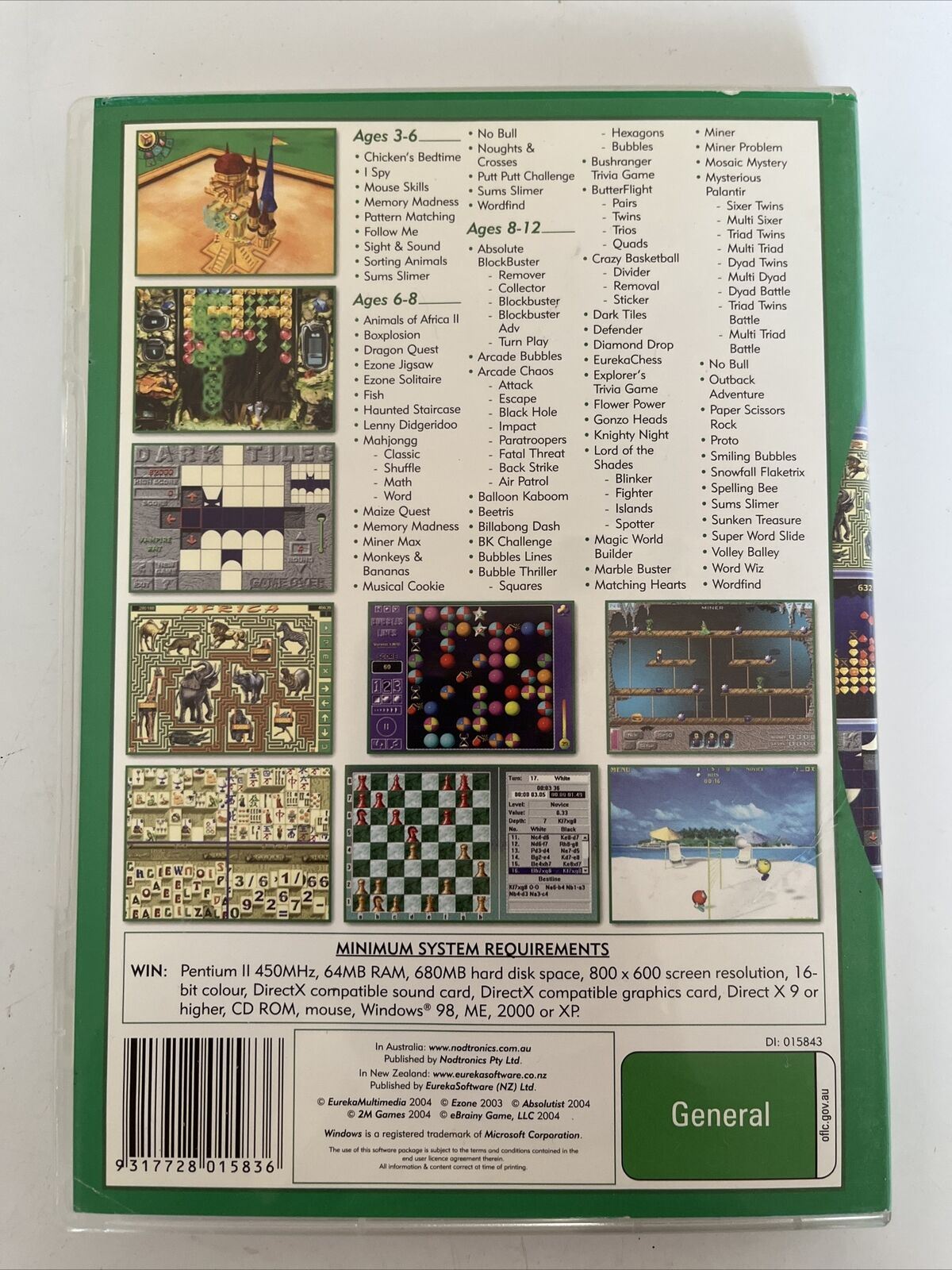 101 Kid's Brainy Games - PC Windows Game Nodtronics Age 3-12+