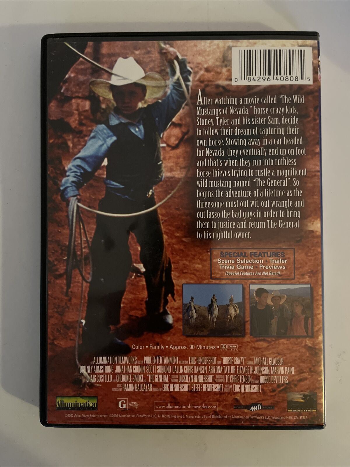 Horse Crazy (DVD, 2001) Michael Glauser, Brittany Armstrong. Region 1 ...