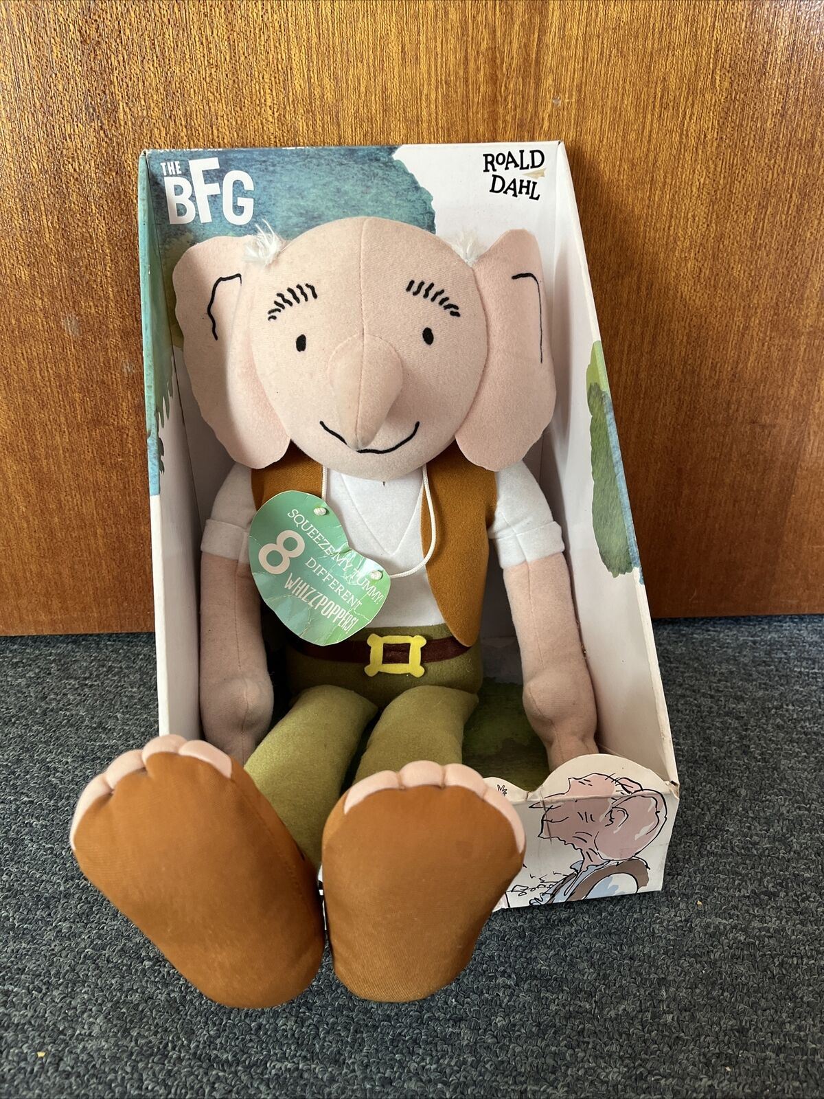 Official Roald Dahl Whizzpopping BFG Stuffed Plush Toy with Sounds