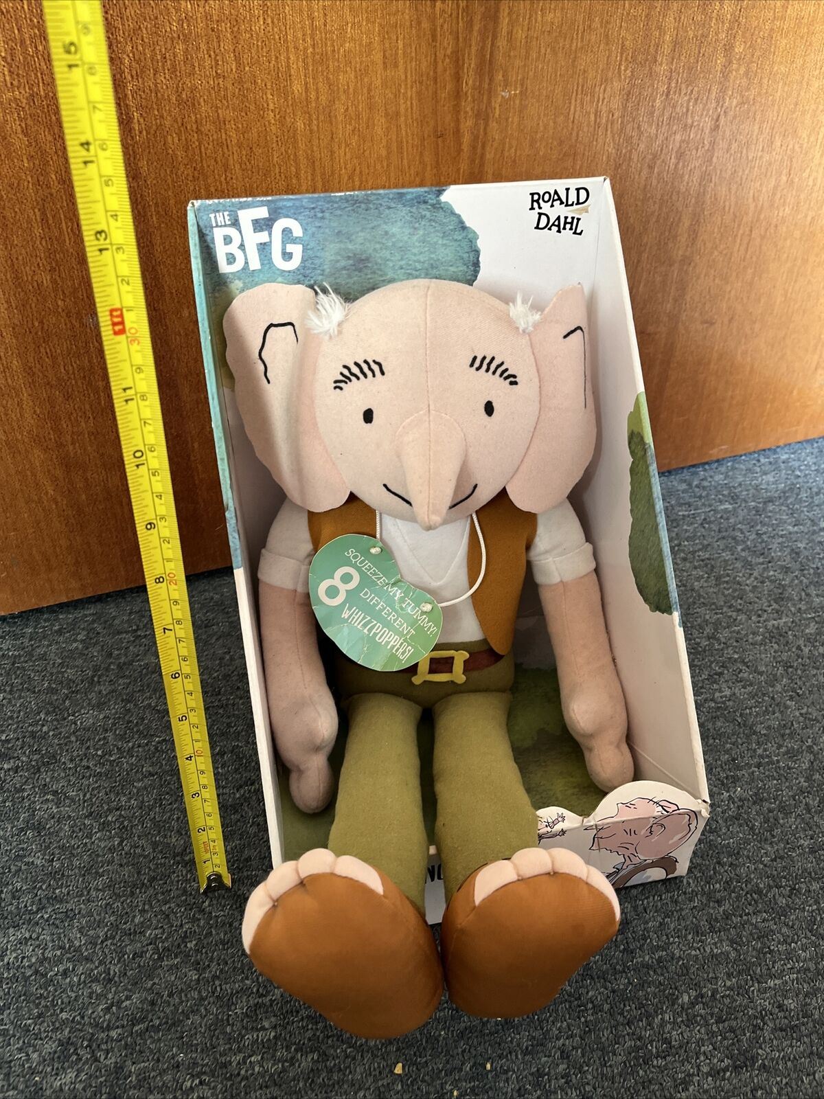 Official Roald Dahl Whizzpopping BFG Stuffed Plush Toy with Sounds