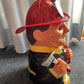 Fireman Talking Cookie Jar 2002 11.5" tall x 6" wide Animated Chief Talk