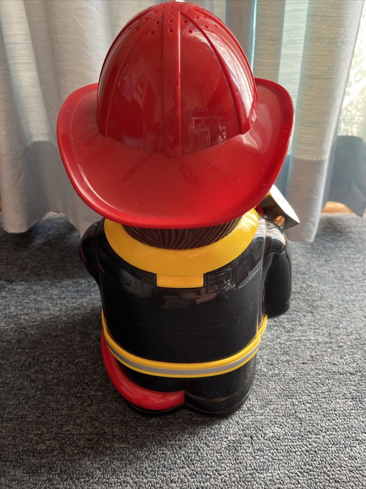 Fireman Talking Cookie Jar 2002 11.5" tall x 6" wide Animated Chief Talk