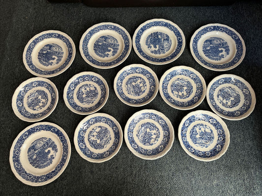 13x Lot Countryside Ceramic Plates 5x 18cm 8x 14cm Handcrafted Staffordshire Eng