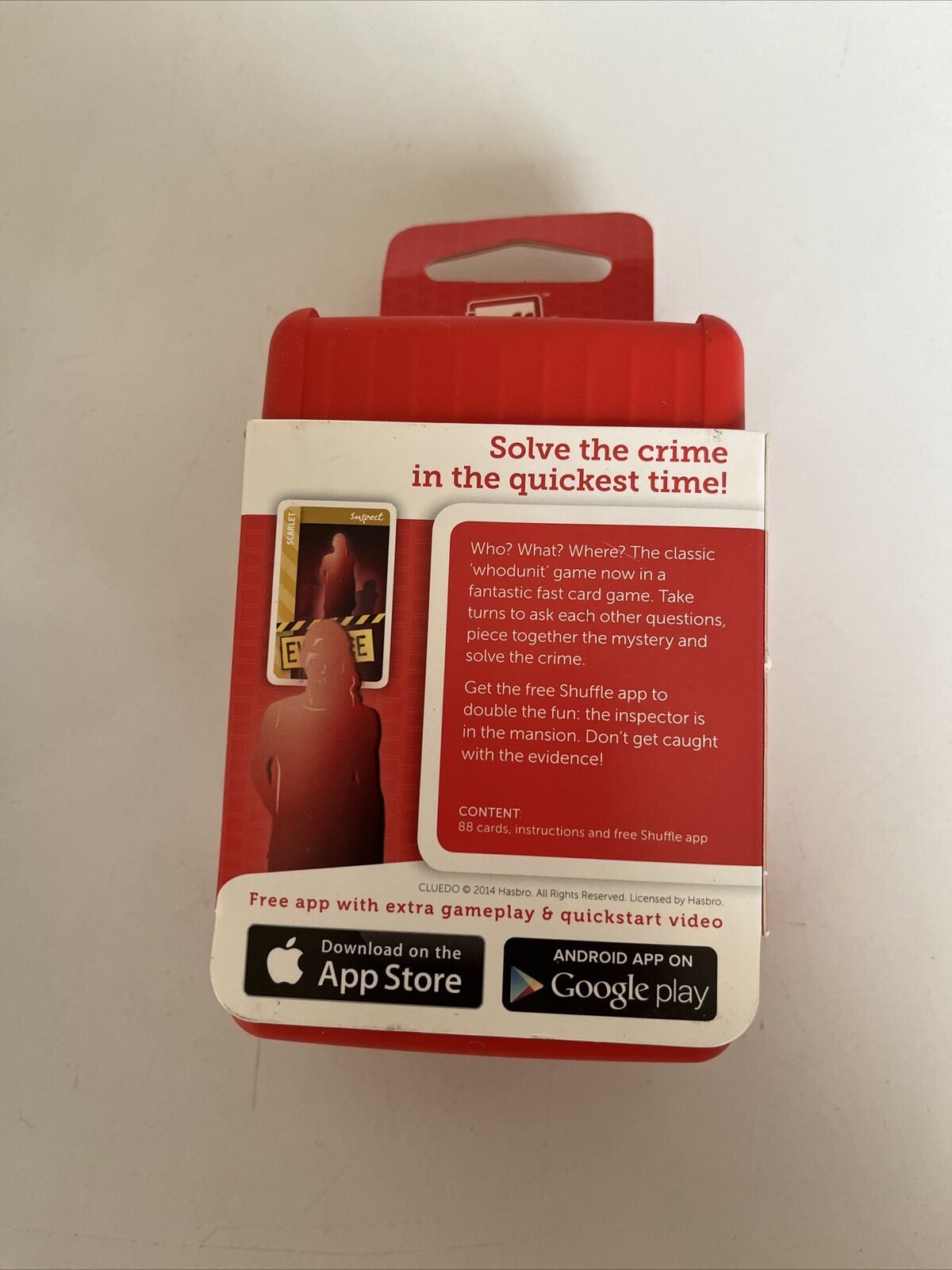 CLUEDO Shuffle Cards Card Game HASBRO 2015 NEW