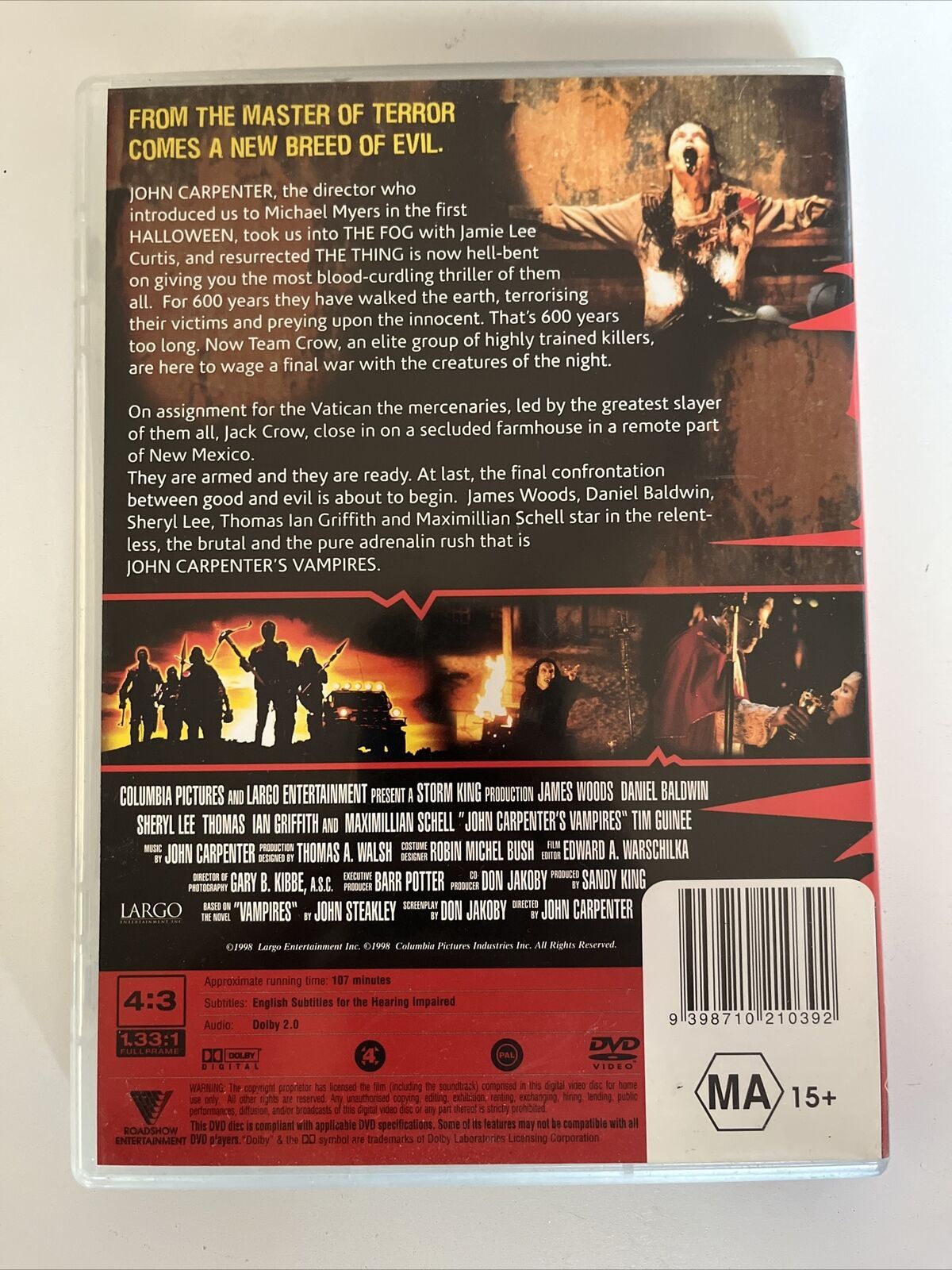 John Carpenter's Vampires (DVD, 1998) James Woods, Daniel Baldwin. Region 4