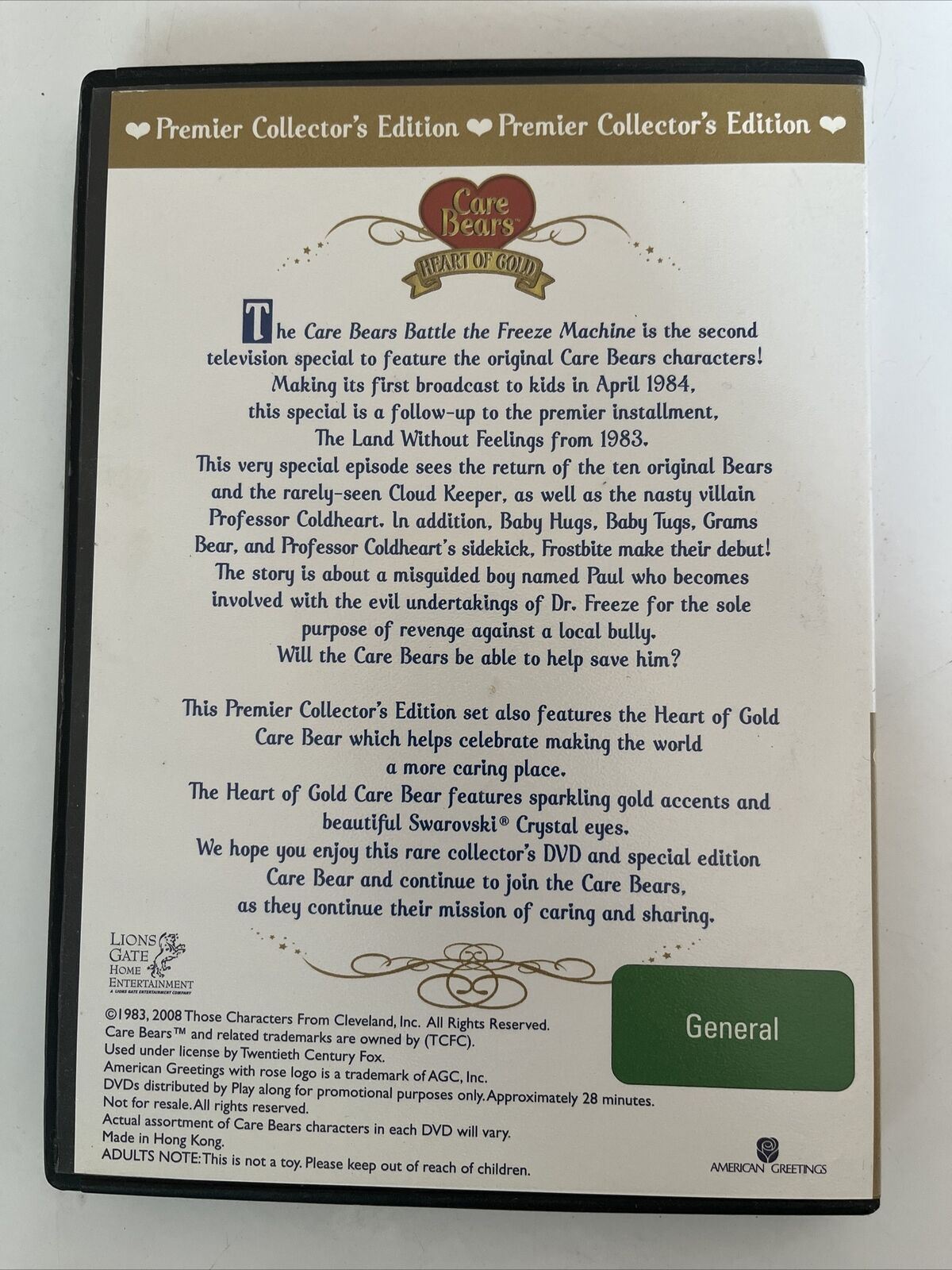 Care Bears - Heart of Gold Collector's Edition (DVD, 1983) Region 4