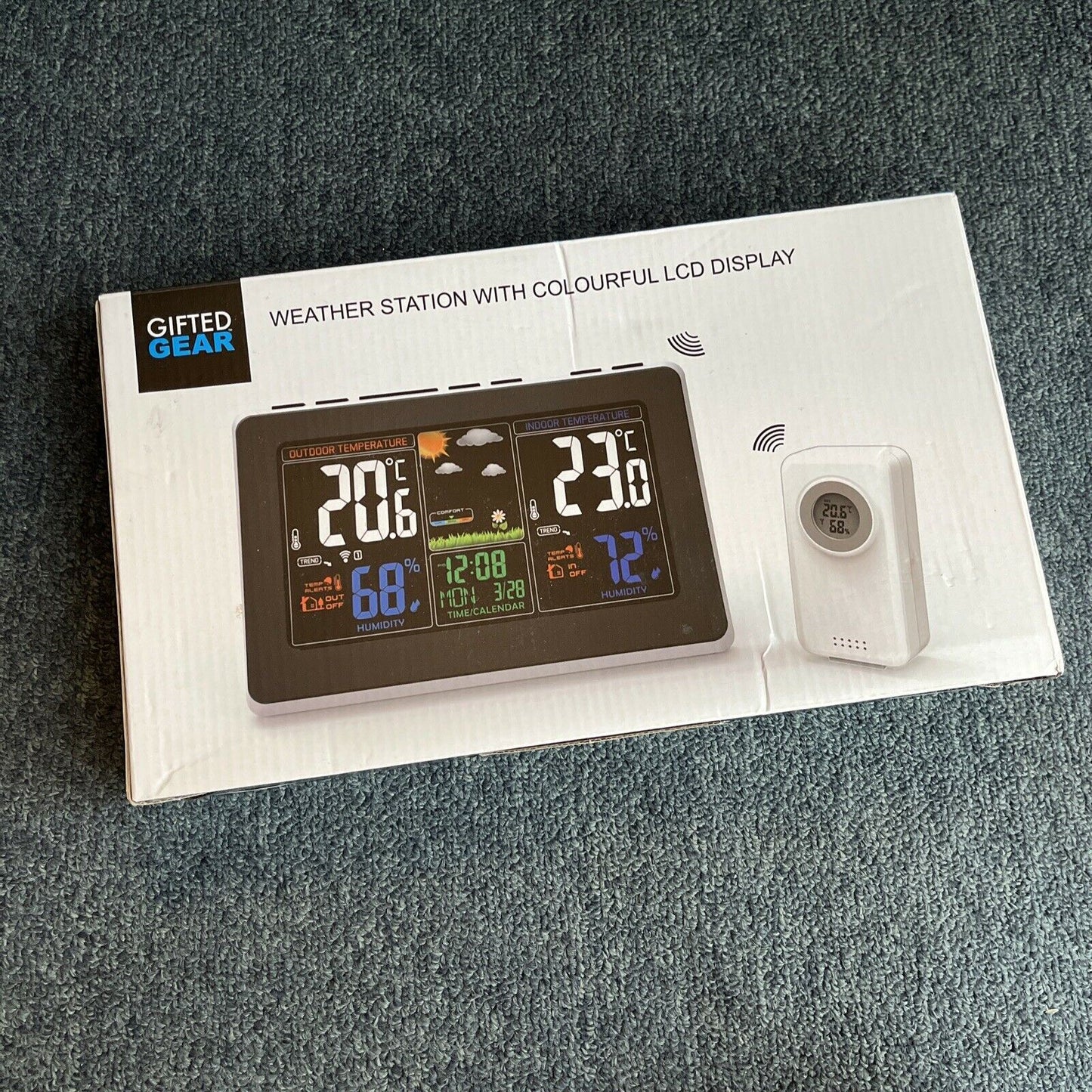 NEW Weather Station With Colourful LCD Display Indoor/Outdoor Temp Humidity