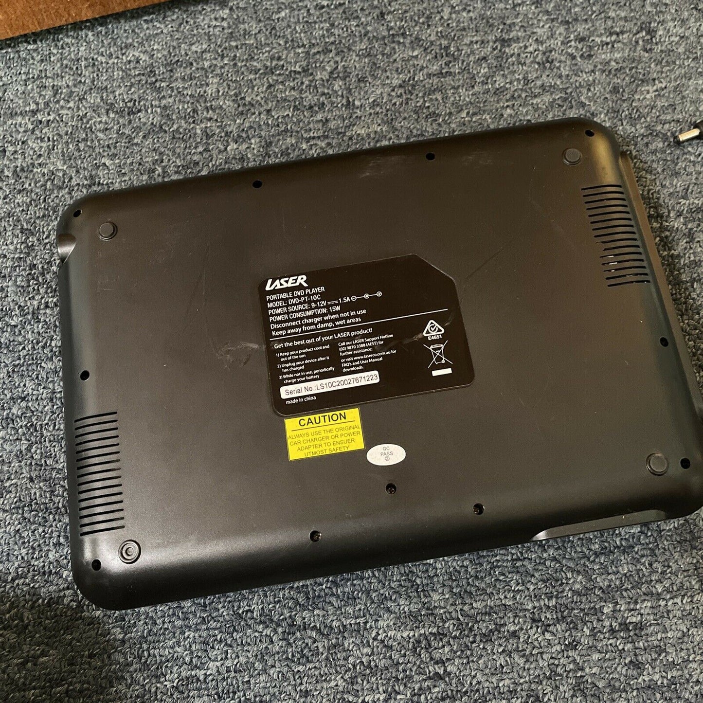 Laser 10 inch Portable DVD Player, Black - DVD-PT-10C