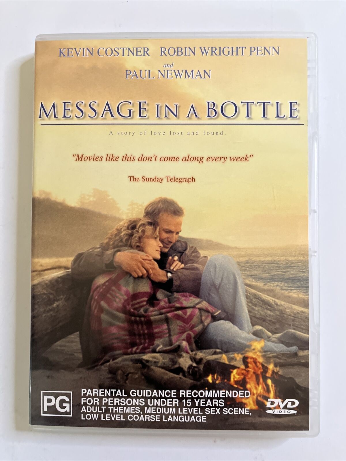 Message In A Bottle (DVD, 1999) Kevin Costner, Robin Wright Penn. Region 4