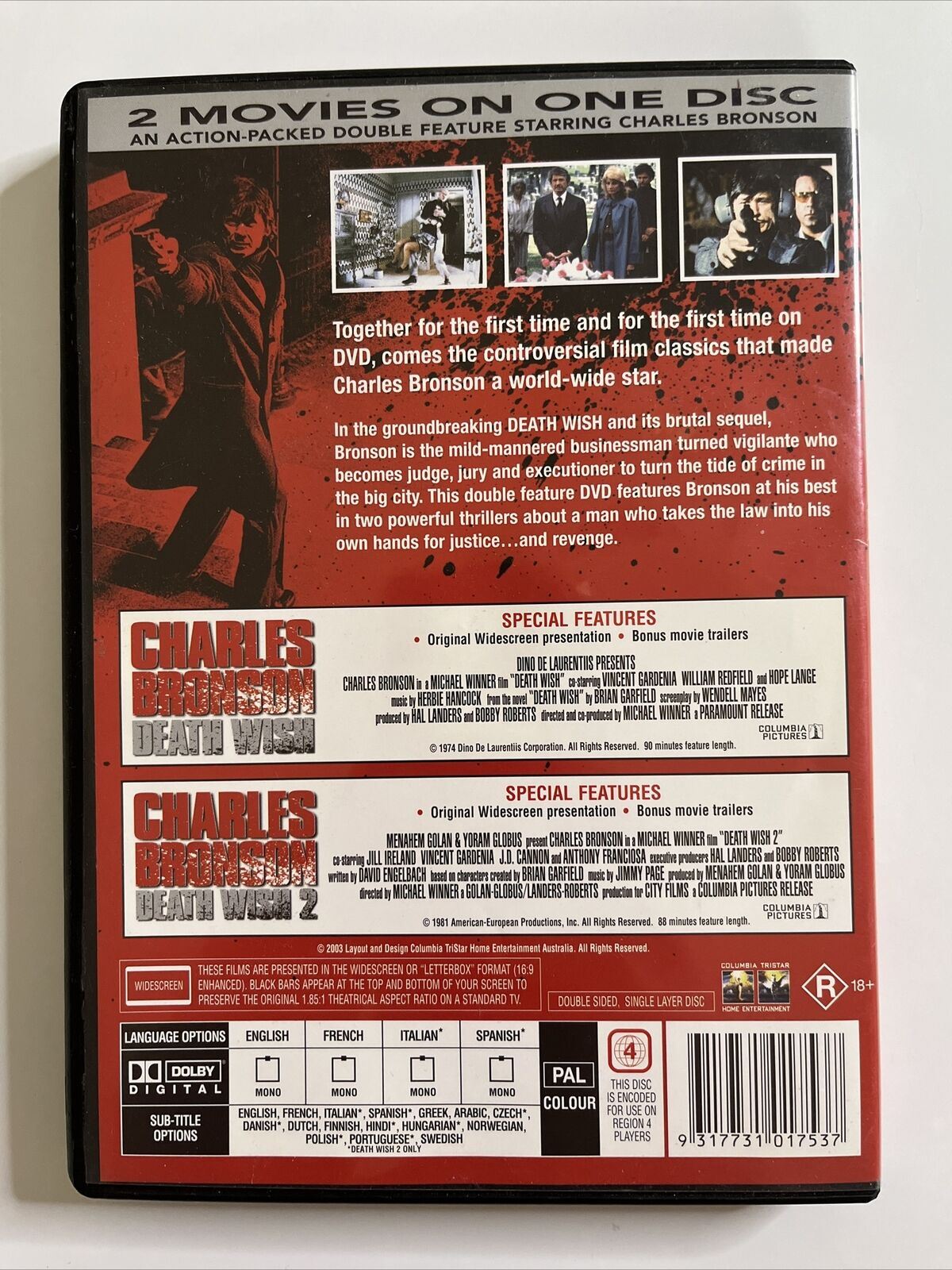 Death Wish 1 & 2 - Ultimate Collector's Edition (DVD, 1974) Charles Bronson