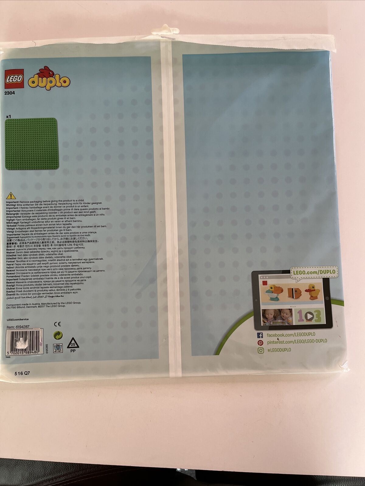 LEGO DUPLO Large Green Building Plate 2304